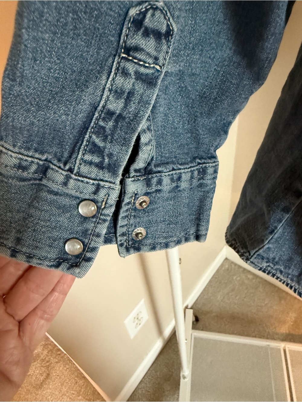 Old Navy Blue Denim Button-Down Shirt - Picture 3 of 8